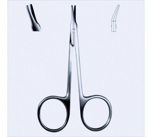  Ножиці для рогівки Aebli, вигнуті ліворуч, 9 см