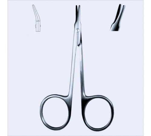 Ножиці для рогівки Aebli, вигнуті праворуч, 9 см