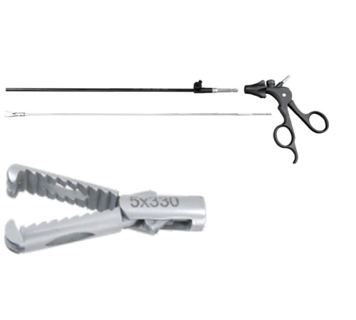 Лапароскопічні щипці захоплюючі "Щуриний  зуб"(2+3) Ø5мм, l=330мм