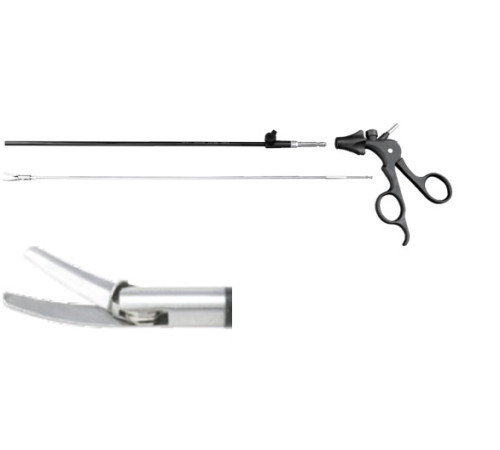 Лапароскопічні ножиці вигнуті, рухома бранша, Ø5мм, l=330мм