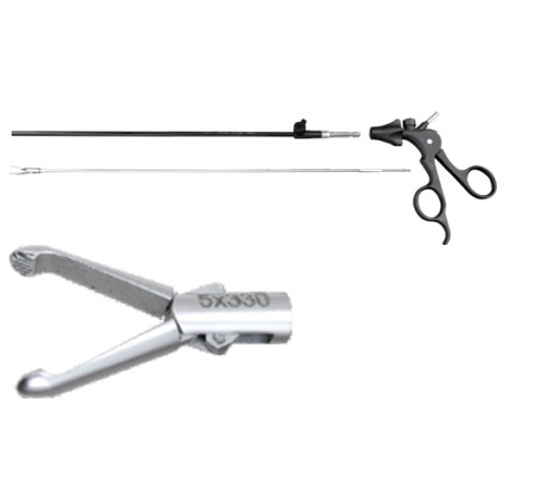 Лапароскопічі порожнисті вертикальні, щипці середні,Ø5мм, l=330мм