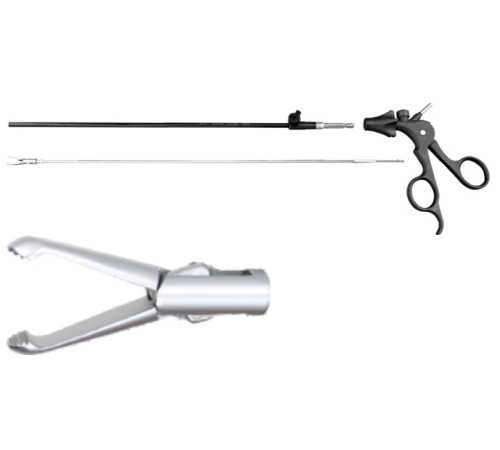 Лапароскопічні порожнисті горизонтальні  щипці, середні, Ø5мм, l=330мм