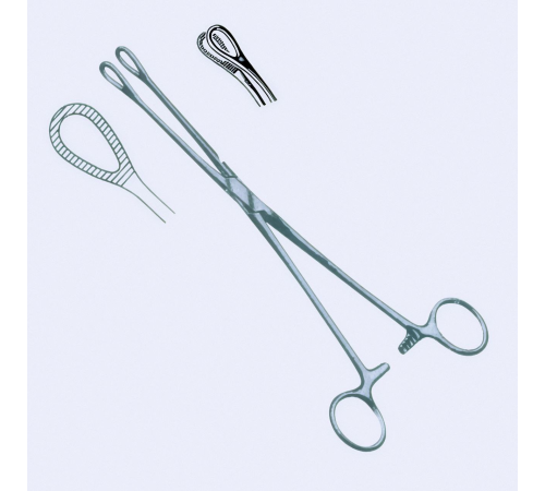 Затискач для спонжів Foerster, прямий, зубчастий 18 см