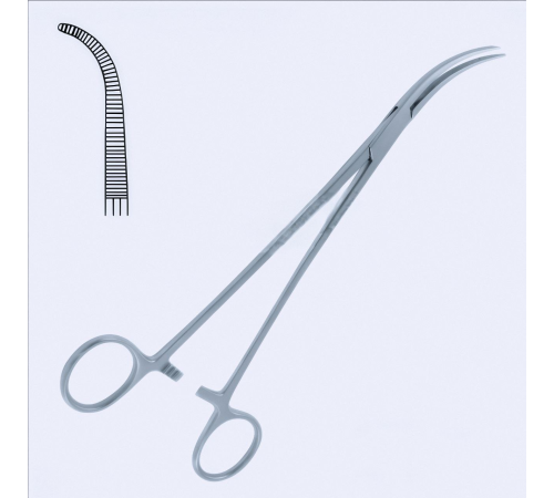 Щипці кровоспинні  Heiss, сильно вигнуті, 20 см