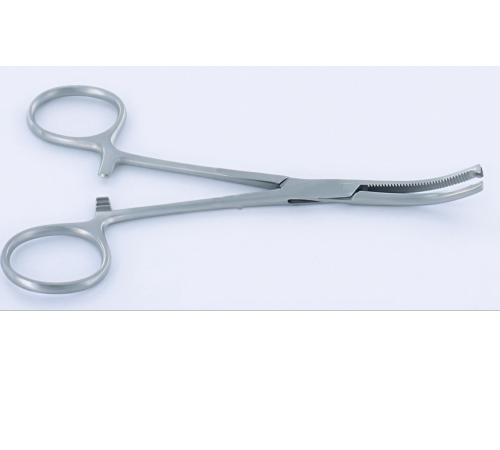 Щипці кровоспинні Kocher, вигнуті, 1х2 зубці