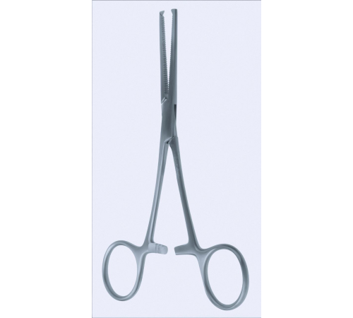 Щипці кровоспинні Kocher, прямі, 1х2 зубці 13 см