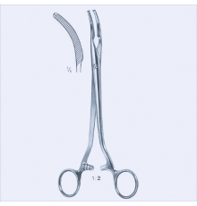 Щипці для очеревини Mikulicz, 1x2 зубців