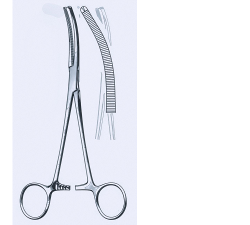 Щипці кровоспинні Toennis, вигнуті, 1x2 зубця 21 см