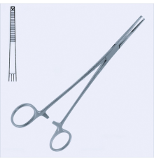 Щипці кровоспинні Toennis, прямі, 1x2 зубця, 21 см