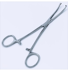 Щипці гемостатичні Kocher, вигнуті, 1x2 зубців, 14 см, 5 1/2", тонкі
