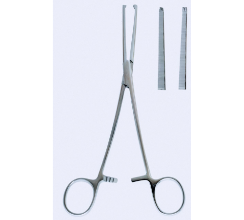 Щипці гемостатичні Kocher, прямі, 1x2 зубців, 14 см, 5 1/2", делікатні