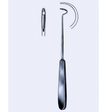 Лігатурна голка Deschamps, тупа, ліва, 21 см