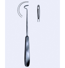 Голка лігатурна Deschamps, тупа, права, 21 см