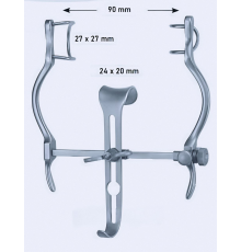 Ретрактор абдомінальний Balfour-Baby, бічні леза 90 mm (мм) 27x27 mm (мм), центральне лезо 24x20 mm (мм)