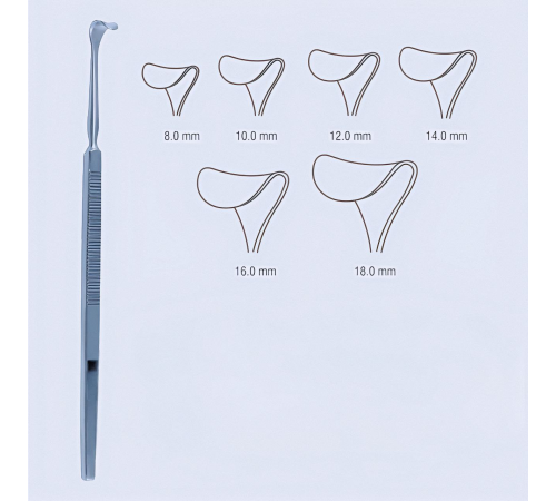 Ретрактор Desmarres, 16 cm (см), 6 1/4", 8 mm (мм)