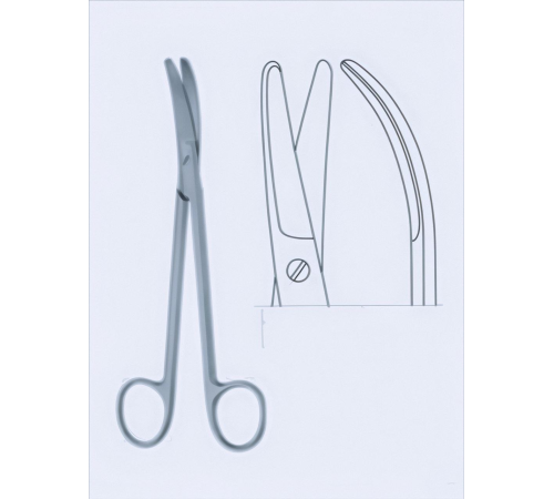 Ножиці назальні Joseph для пластичної хірургії, вигнуті, 14 см
