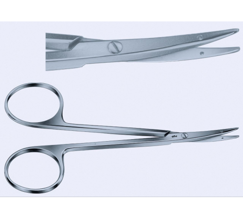 Препарувальні ножиці Littler, бранши з вушком для шва,вигнуті