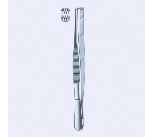 Пінцет для захвату тканин, 4х5 зубців, 13 cm (см), 5"