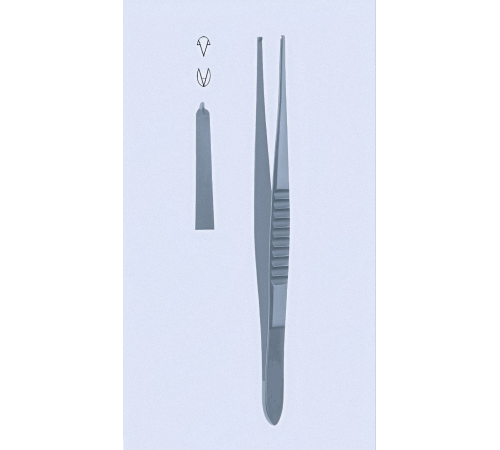 Пінцет для захвату тканин USA-modell, 1x2 зубців, 12 cm (см), 4 3/4"