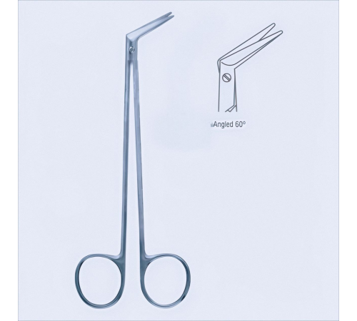 Ножиці судинні DeBakey, 60°, 16 cm (см), 6 1/4", тупі
